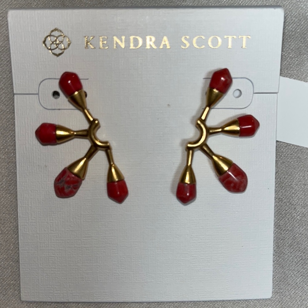 NWT  Earring Vintage Gold Burnt Sienna Howlite! 🔥